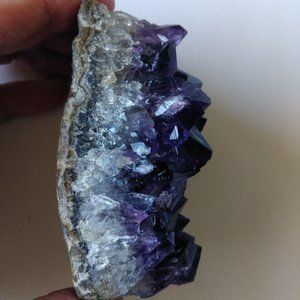 Uruguayan Amethyst Cluster Dark Purple Crystals with Points Cut Base 9.4 oz